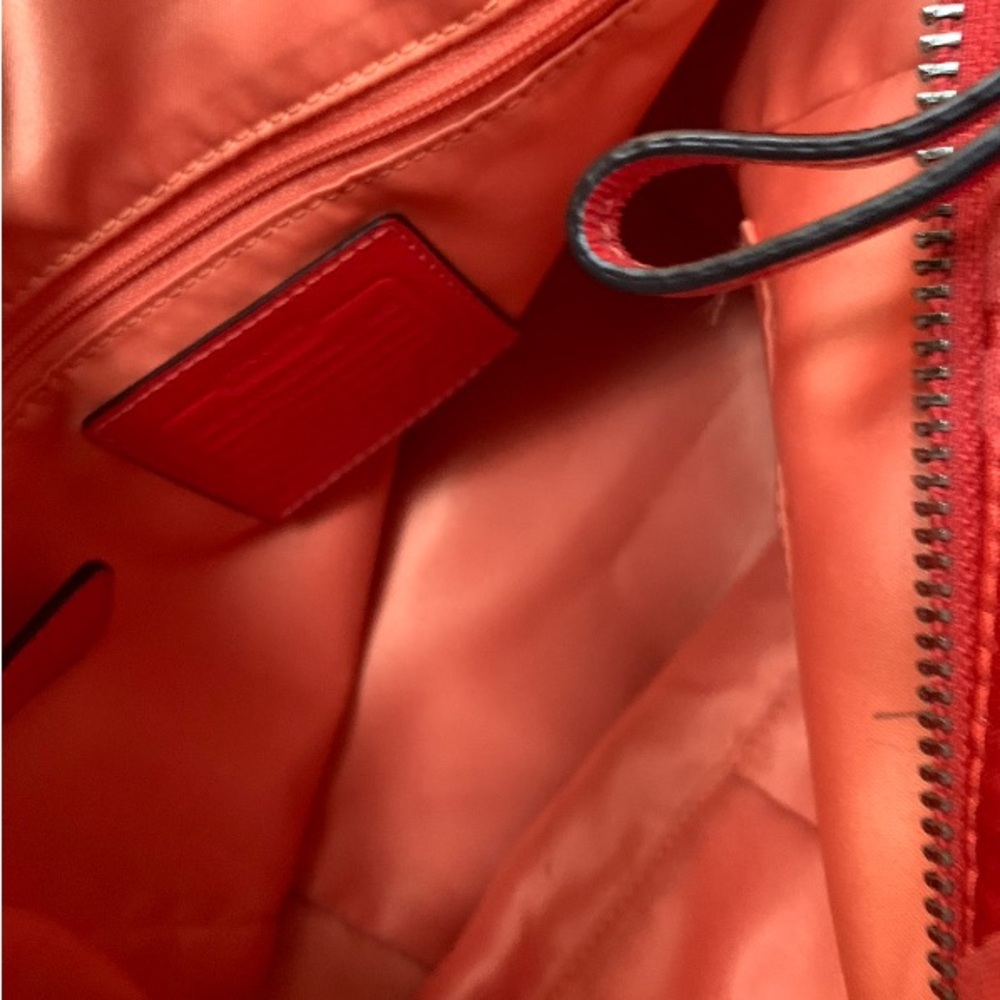2008 Coach Alex Signature Coral Patent Leather/Satin Tote - Picture 5 of 8